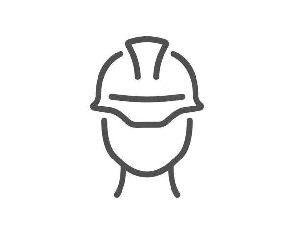 Foreman线图标 工程师或建筑师的签名 建筑头盔符号 质量设计要素 可编辑的中风 直线型工头图标 — 图库矢量图片