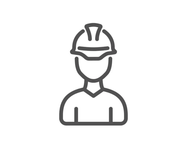 Icono Línea Capataz Signo Ingeniero Arquitecto Símbolo Casco Construcción Elemento — Vector de stock