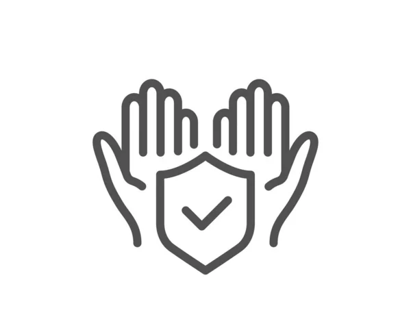 Versicherungs Hände Linie Symbol Zeichen Der Risikoabdeckung Versicherungsschutz Symbol Qualitäts — Stockvektor