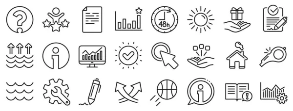 Customisation Global Warming Question Mark Icons Waves Sun Efficacy Line — Stock Vector