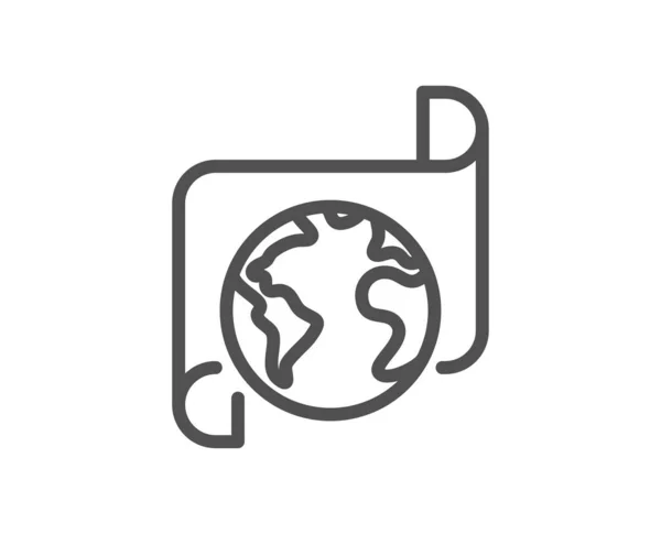 Значок Лінії Глобальних Бізнес Документів Знак Служби Перекладу Символ Інтернет — стоковий вектор