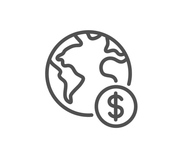 Іконка Глобальної Бізнес Лінії Міжнародний Аутсорсинговий Знак Символ Фінансового Маркетингу — стоковий вектор