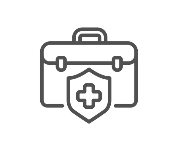 医療保険線のアイコン 健康保険の記号 保護政策のシンボル 品質設計要素 編集可能なストローク 線形スタイルの医療保険アイコン ベクトル — ストックベクタ
