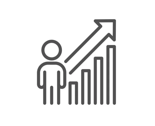 Ícone Linha Resultado Funcionário Estatísticas Crescimento Negócios Assinam Símbolo Recursos — Vetor de Stock