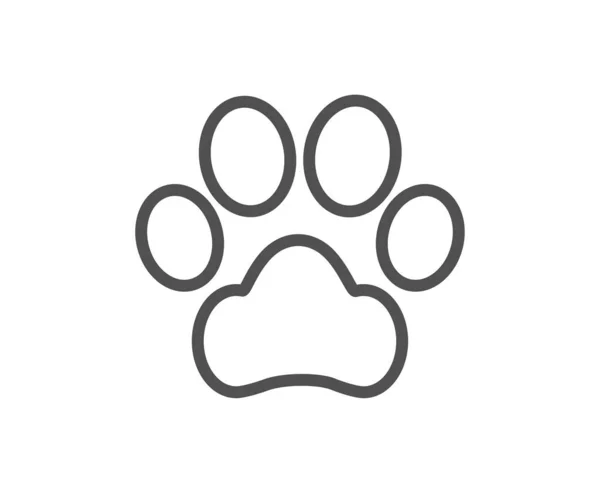 Ícone Linha Pata Cão Sinal Cuidados Com Animais Símbolo Etapa —  Vetores de Stock