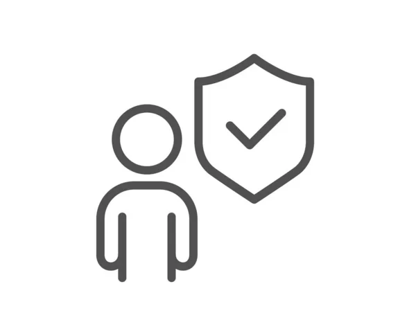 警戒线图标 保镖标志 私人保护标志 质量设计要素 可编辑的中风 线性风格的安全图标 — 图库矢量图片