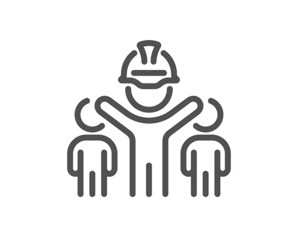 Ikona Strojního Týmu Inženýr Nebo Skupina Architektů Stavební Helma Symbol — Stockový vektor