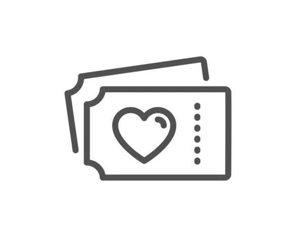 Ícone Linha Bilhetes Amor Sinal Dia Dos Namorados Símbolo Relações — Vetor de Stock