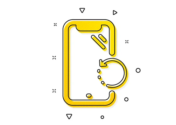 电话备份标志 智能手机恢复图标 移动设备符号 黄色圆圈图案 经典的智能手机恢复图标 几何元素 — 图库矢量图片