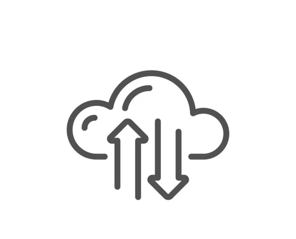 Cloud Computing Synchroniser Icône Ligne Signe Stockage Données Internet Symbole — Image vectorielle