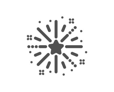 Havai fişek patlama ikonu. Piroteknik selam işareti. Karnaval ışıkları sembolü. Klasik düz stil. Kalite tasarım elemanı. Basit bir havai fişek patlama ikonu. Vektör