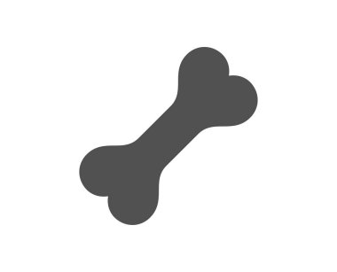 Köpek kemiği ikonu. Evcil hayvan besin işareti. Evcil hayvan besleme sembolü. Klasik düz stil. Kalite tasarım elemanı. Basit bir köpek kemiği ikonu. Vektör