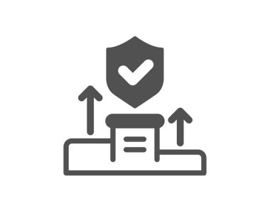 Güvenlik Teşkilatı ikonu. Siber savunma işareti. Özel koruma sembolü. Klasik düz stil. Kalite tasarım elemanı. Basit bir güvenlik teşkilatı ikonu. Vektör