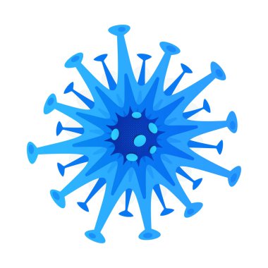 Coronavirus vektör simgesi. Covid-19 karantinası. Tehlikeli bir salgın virüsü. Sağlık riski hastalığı ve grip salgını. Roman Coronavirus bakterisi. Tehlike virüsü enfeksiyonu. Pandemik korona karantinası. Vektör