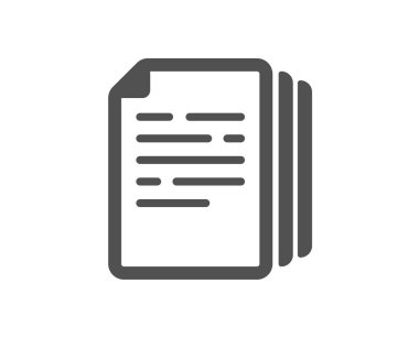 Belge simgesini kopyala. Doktor dosyasının kopyaları imzalandı. Ofis sembolü. Klasik düz stil. Kalite tasarım elemanı. Basit belge kopyalama simgesi. Vektör