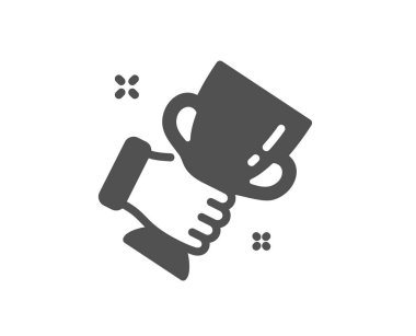 Kazanan kupa ikonu. Kupa tabelasını tut. En iyi başarı sembolü. Klasik düz stil. Kalite tasarım elemanı. Basit bir kupa ikonu. Vektör