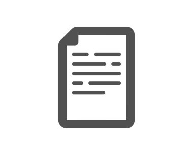 Belge simgesi. Doktor dosya sayfası işareti. Ofis sembolü. Klasik düz stil. Kalite tasarım elemanı. Basit belge simgesi. Vektör