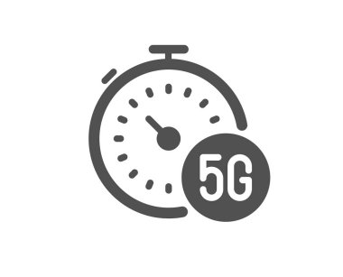 5 g hızlı internet simgesi. Kablosuz teknoloji işareti. Mobil kablosuz ağ sembolü. Klasik düz stil. Kalite tasarım elemanı. Basit 5 gramlık internet simgesi. Vektör