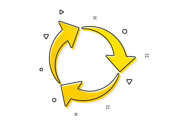 Recycling Waste Symbol Recycle Arrow Icon Reduce Reuse Sign Yellow — Stock Vector