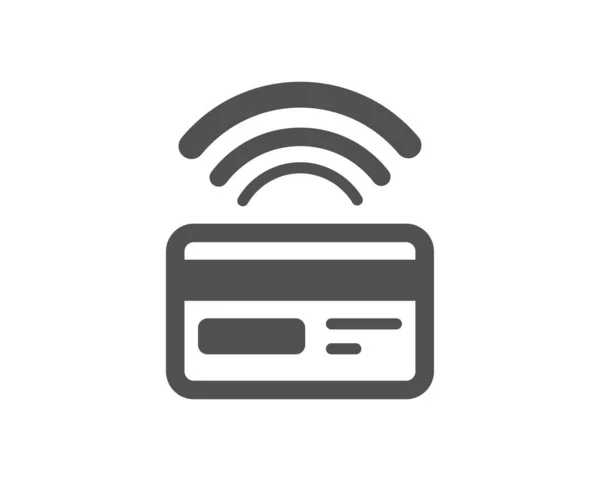 Ikonen För Kontaktlös Betalning Kreditkortsskylt Kontantlös Inköpssymbol Klassisk Platt Stil — Stock vektor