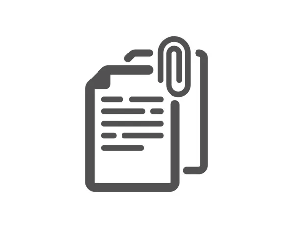 Icono Del Documento Adjunto Archivo Con Signo Clip Papel Símbolo — Vector de stock