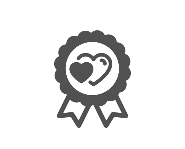 愛賞のアイコン バレンタインデーのメダルサイン 夫婦関係のシンボル クラシックフラットスタイル 品質設計要素 シンプルな愛賞のアイコン ベクトル — ストックベクタ