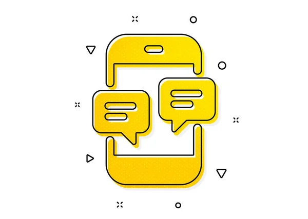 Znak Czatu Ikona Wiadomości Telefonicznej Rozmowa Lub Symbol Sms Żółte — Wektor stockowy