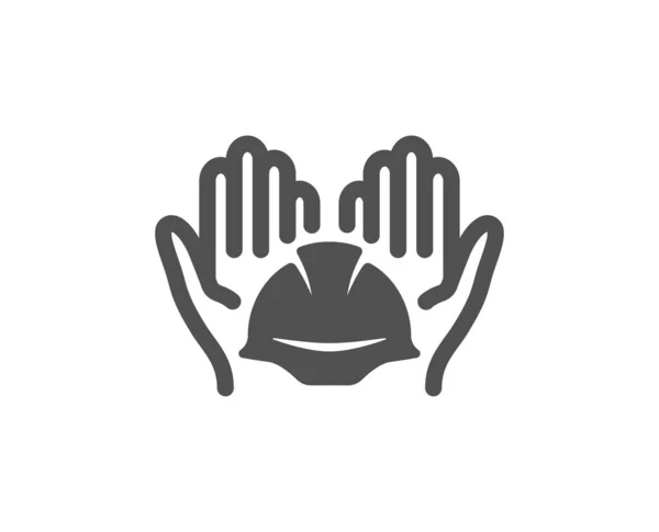 Ikone Der Baugewerkschaft Pflegekräfte Unterschreiben Ingenieur Oder Architekt Helm Symbol — Stockvektor
