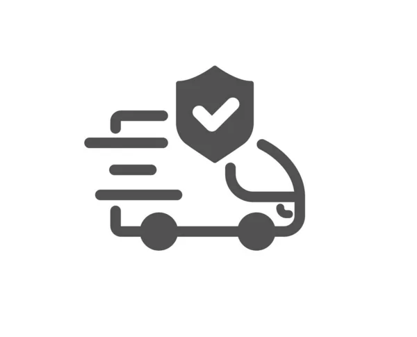 Icono Del Seguro Transporte Señal Cobertura Riesgo Símbolo Protección Estilo — Vector de stock