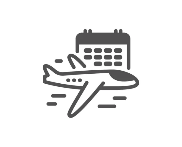 Selecione Ícone Voo Avião Com Sinal Calendário Símbolo Voos Aeroporto — Vetor de Stock