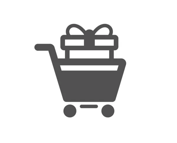 Carrito Compras Con Icono Regalo Firma Del Carrito Del Cliente — Archivo Imágenes Vectoriales