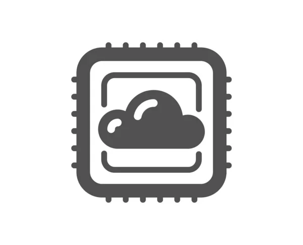 Cloud Computing Icono Cpu Signo Almacenamiento Datos Internet Símbolo Tecnología — Vector de stock