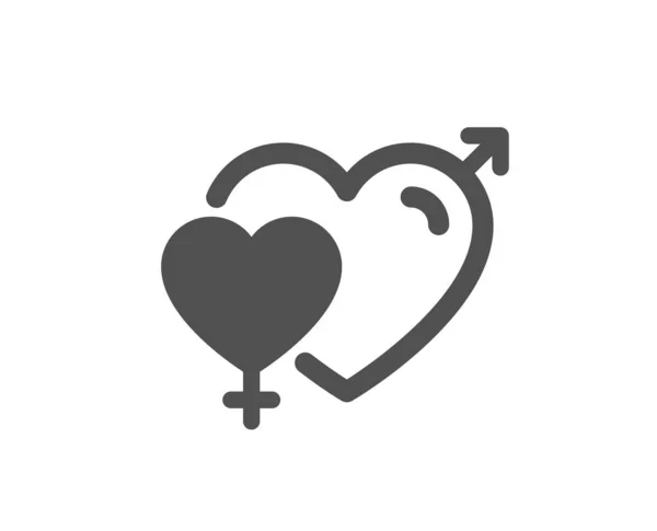 Ikona Mužské Ženy Známka Lásky Symbol Párových Vztahů Klasický Plochý — Stockový vektor