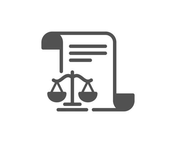 Icono Documentos Legales Señal Escalas Justicia Signatura Del Juicio Estilo — Vector de stock