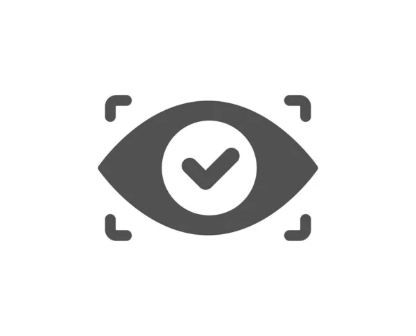 Biometrisk Sikkerhed Scanning Ikon Øjenadgangstegn Privat Beskyttelse Symbol Klassisk Flad – Stock-vektor