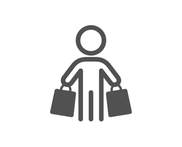 Αγοραστής Εικονίδιο Τσάντες Ψώνια Πινακίδα Πελάτη Σύμβολο Πελάτη Σούπερ Μάρκετ — Διανυσματικό Αρχείο