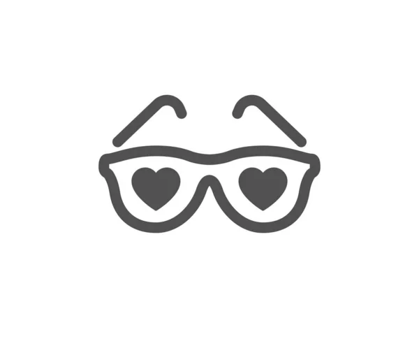 Brýle Ikonou Srdce Značka Valentýnské Brýle Miluju Symboly Doplňků Klasický — Stockový vektor