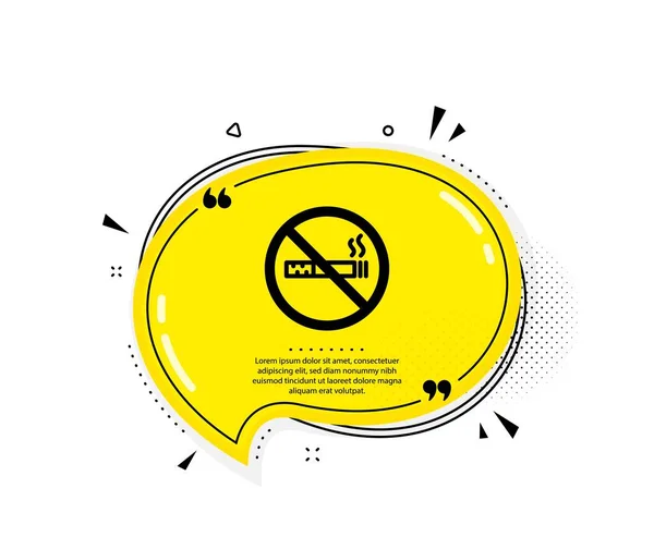 Smoking Icon Quote Speech Bubble Stop Smoke Sign Hotel Service — Stock Vector
