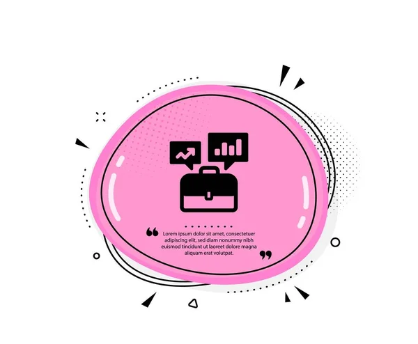 Portafoglio Aziendale Con Grafici Crescita Icona Cita Bolla Del Discorso — Vettoriale Stock