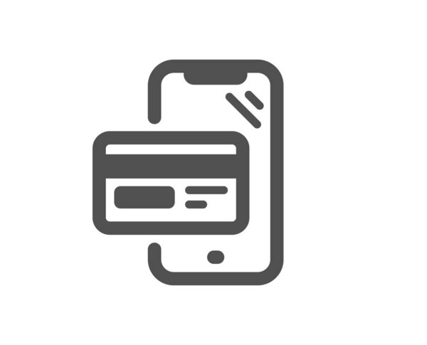 Online shopping icon. Mobile buying sign. Credit card purchases symbol. Classic flat style. Quality design element. Simple online shopping icon. Vector
