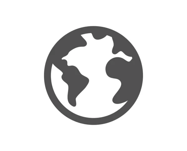 Світова Планета Значок Інтернет Знак Глобальний Маркетинговий Символ Класичний Плоский — стоковий вектор
