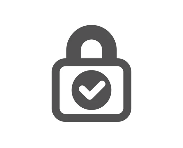 Icono Bloqueo Seguridad Signo Ciberdefensa Símbolo Protección Privada Estilo Plano — Archivo Imágenes Vectoriales