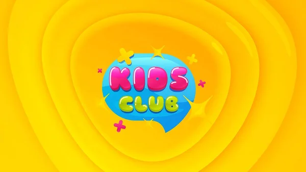 Kids Club Ikone Banner Mit Geometrischem Kunststoffdesign Spaß Spielen Zone — Stockvektor