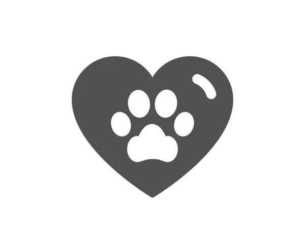 Κατοικίδια Φροντίδα Εικονίδιο Υπογραφή Κτηνιατρικής Κλινικής Σκυλίσια Πατούσα Σύμβολο Καρδιάς — Διανυσματικό Αρχείο