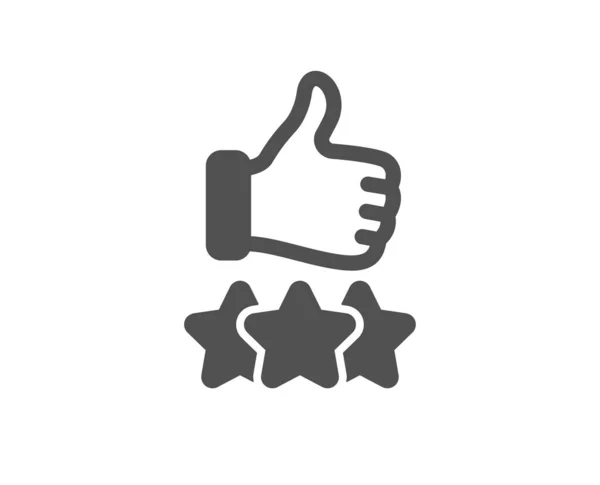 Ikona Gwiazd Kciuk Górę Symbol Rankingu Użytkowników Klasyczny Płaski Styl — Wektor stockowy