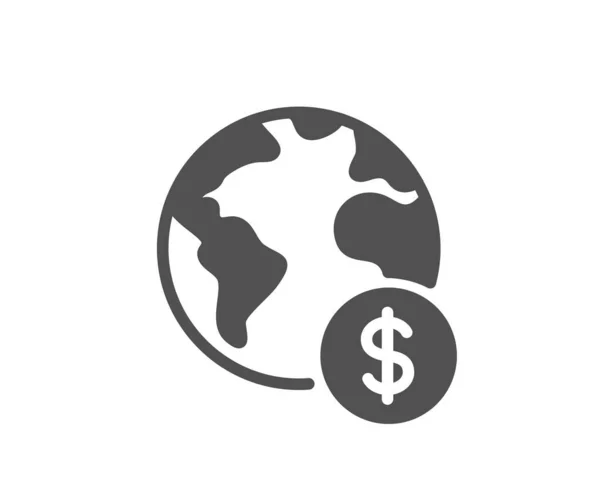 全球商业偶像 国际外包标志 金融营销标志 经典的扁平风格 质量设计要素 简单的全球商业图标 — 图库矢量图片