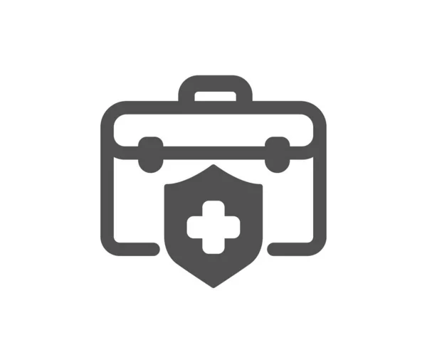 Sjukförsäkringsikonen Hälsotäckning Skyddspolitisk Symbol Klassisk Platt Stil Kvalitetselement Enkel Sjukförsäkringsikon — Stock vektor