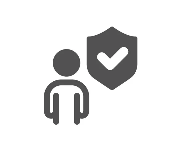 护盾图标 保镖标志 私人保护标志 经典的扁平风格 质量设计要素 简单的安全图标 — 图库矢量图片