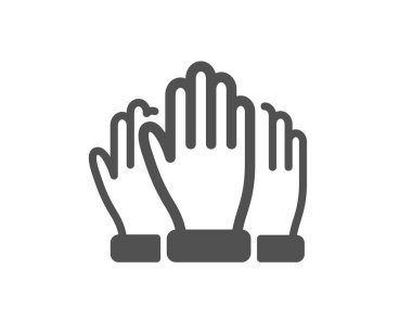 El ikonuna oy verin. Seçim işareti var. Gönüllüler ya da referandum sembolü. Klasik düz stil. Kalite tasarım elemanı. Basit bir oy ikonu. Vektör