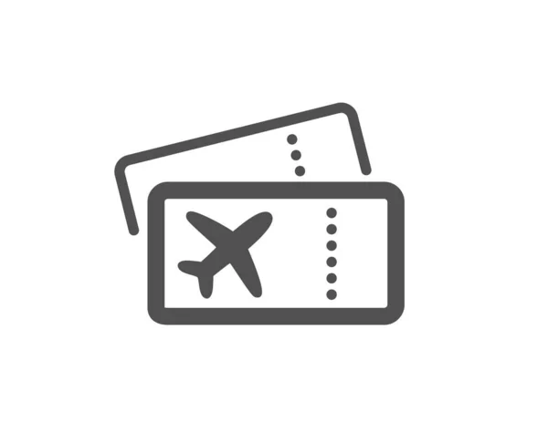 Ícone Passe Embarque Passagens Avião Assinadas Verifica Símbolo Voo Estilo — Vetor de Stock